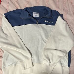 Blue and White Champion Quarterzip